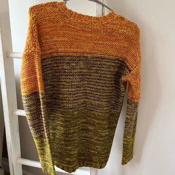 BAR III - Woman’s Orange Yellow Color Block Sweater - Picture 3 of 3